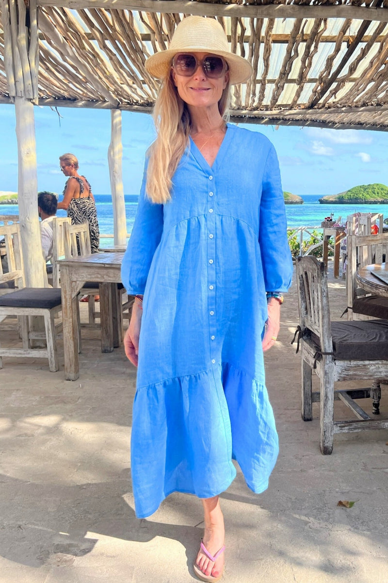 Charlotte Linen Dress | Cornflower Charlotte Linen Dress | Cornflower