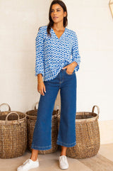Denim Wide Leg Crop Jeans | Mid Wash - Aspiga