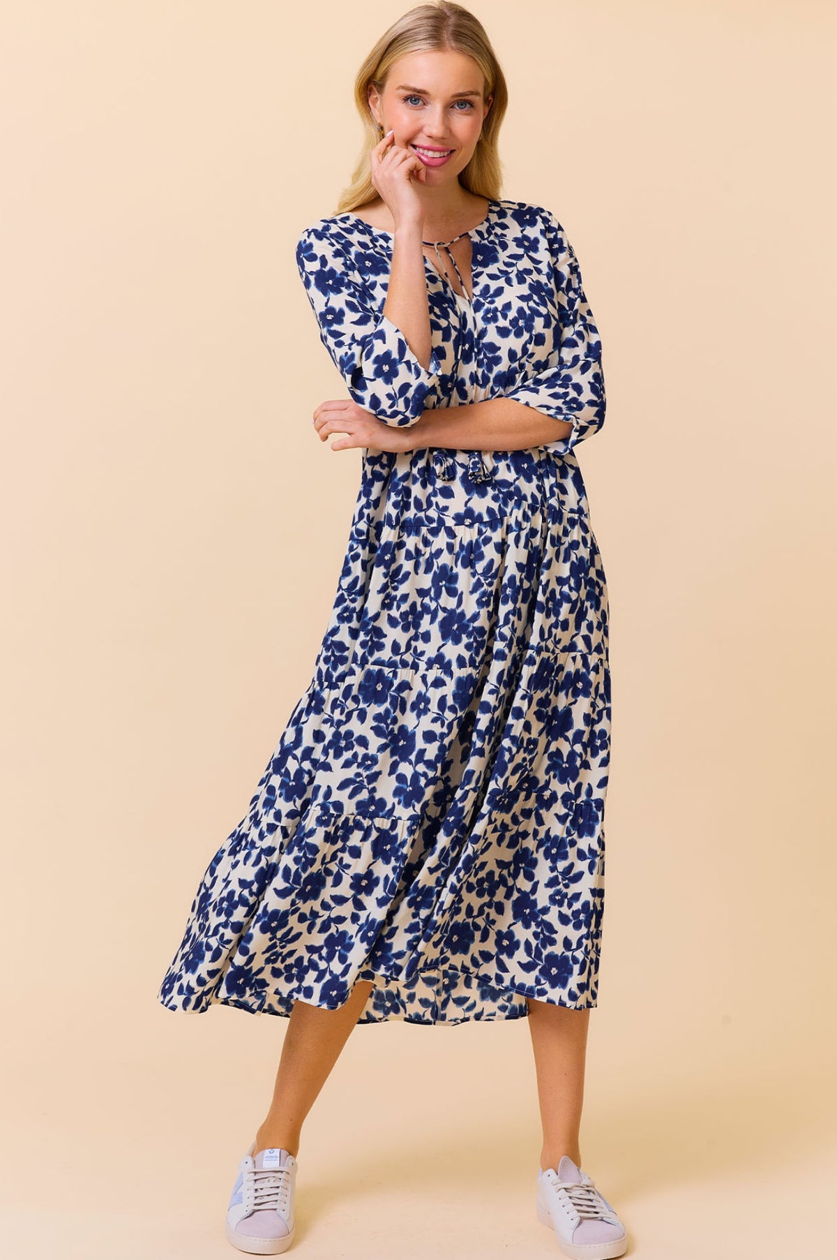 Aspiga Womens Sustainable Emma Midi Dress Ecovero Summer Wedding