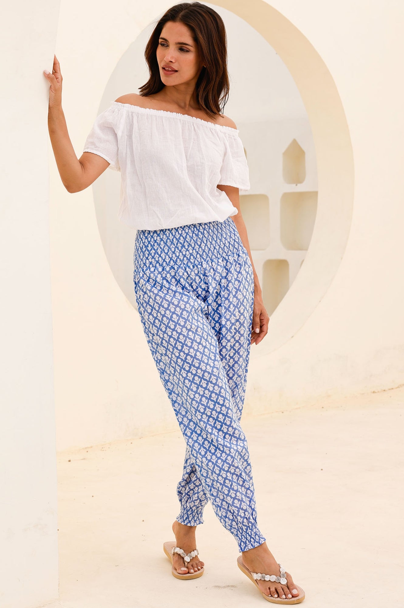 Aspiga Womens Sustainable Harem Trousers Organic Cotton Floral Printed ...