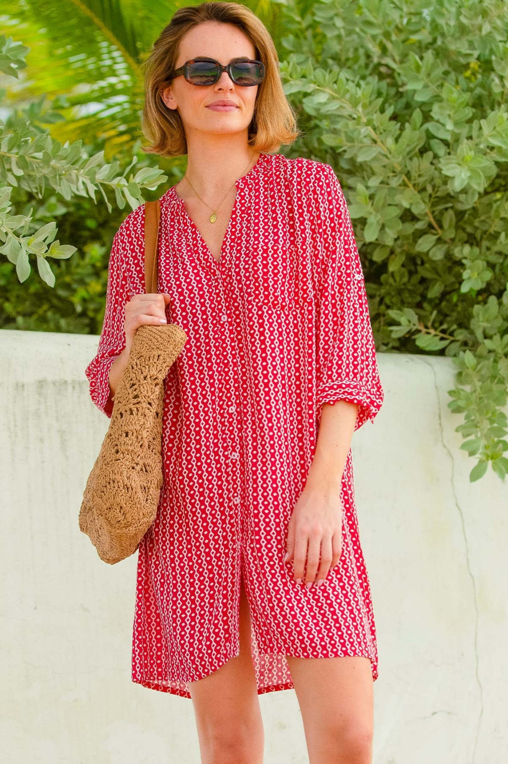 Mila Shirt Tunic Santorini Red White