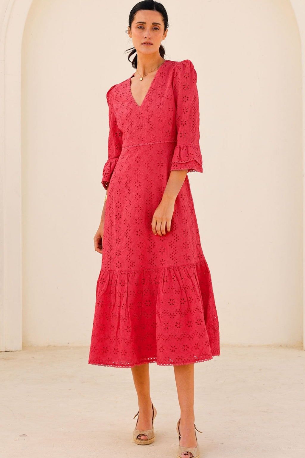 Victoria Cotton Broderie Dress