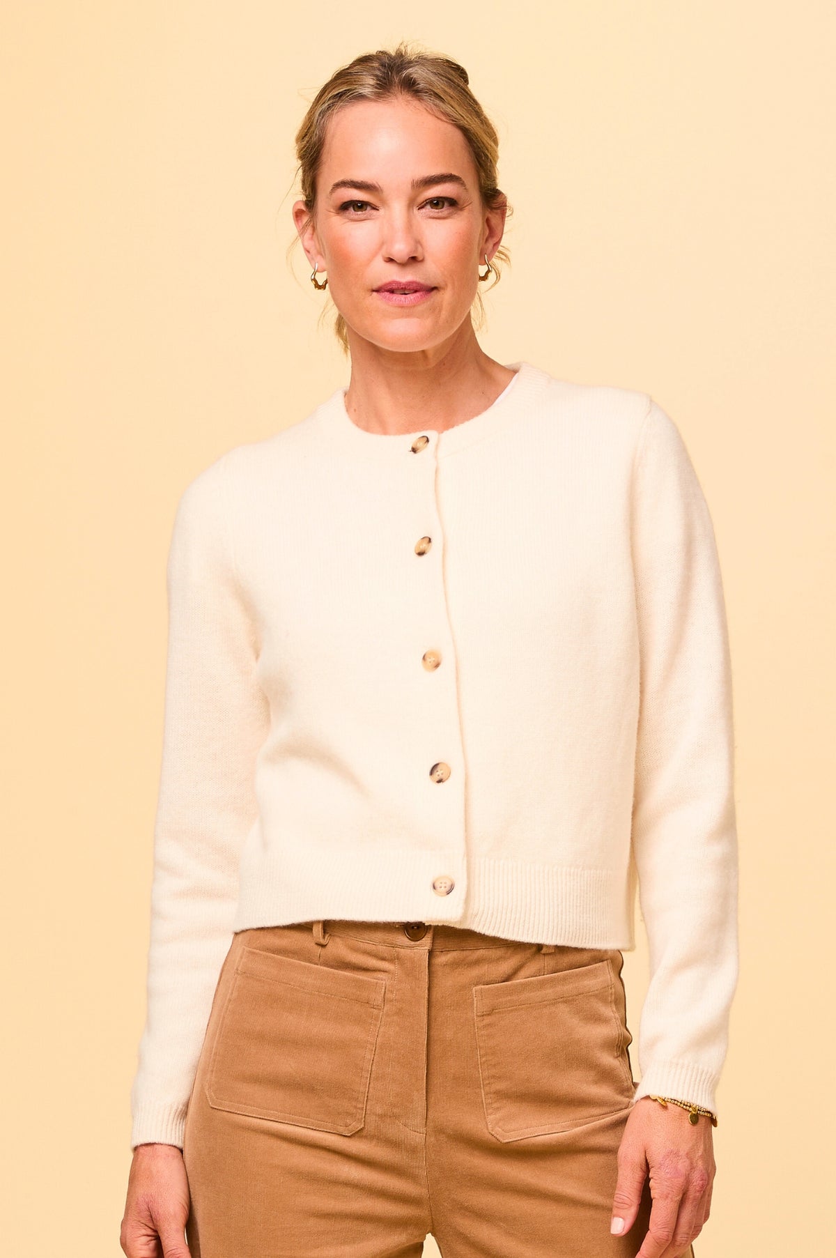 Merino Wool Brittany Cardigan Cream