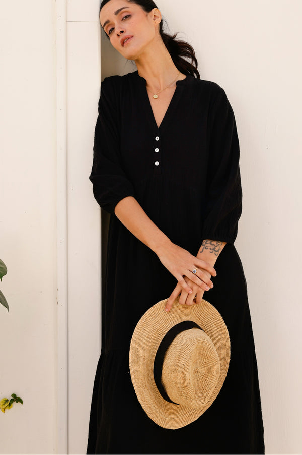 Raffia Panama Hat | Black