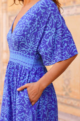 Lena EcoVero™ Dress | Cobalt/Light Blue