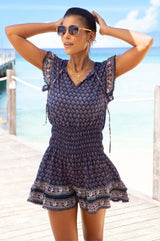 Macy Mini Organic Cotton Dress | Navy/Pink