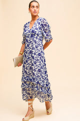 Ellery Dress | Blossom Cream/Navy