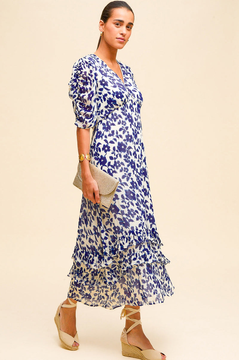 Ellery Dress | Blossom Cream/Navy