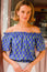 Ilana Printed Organic Cotton Top | Blue/Green