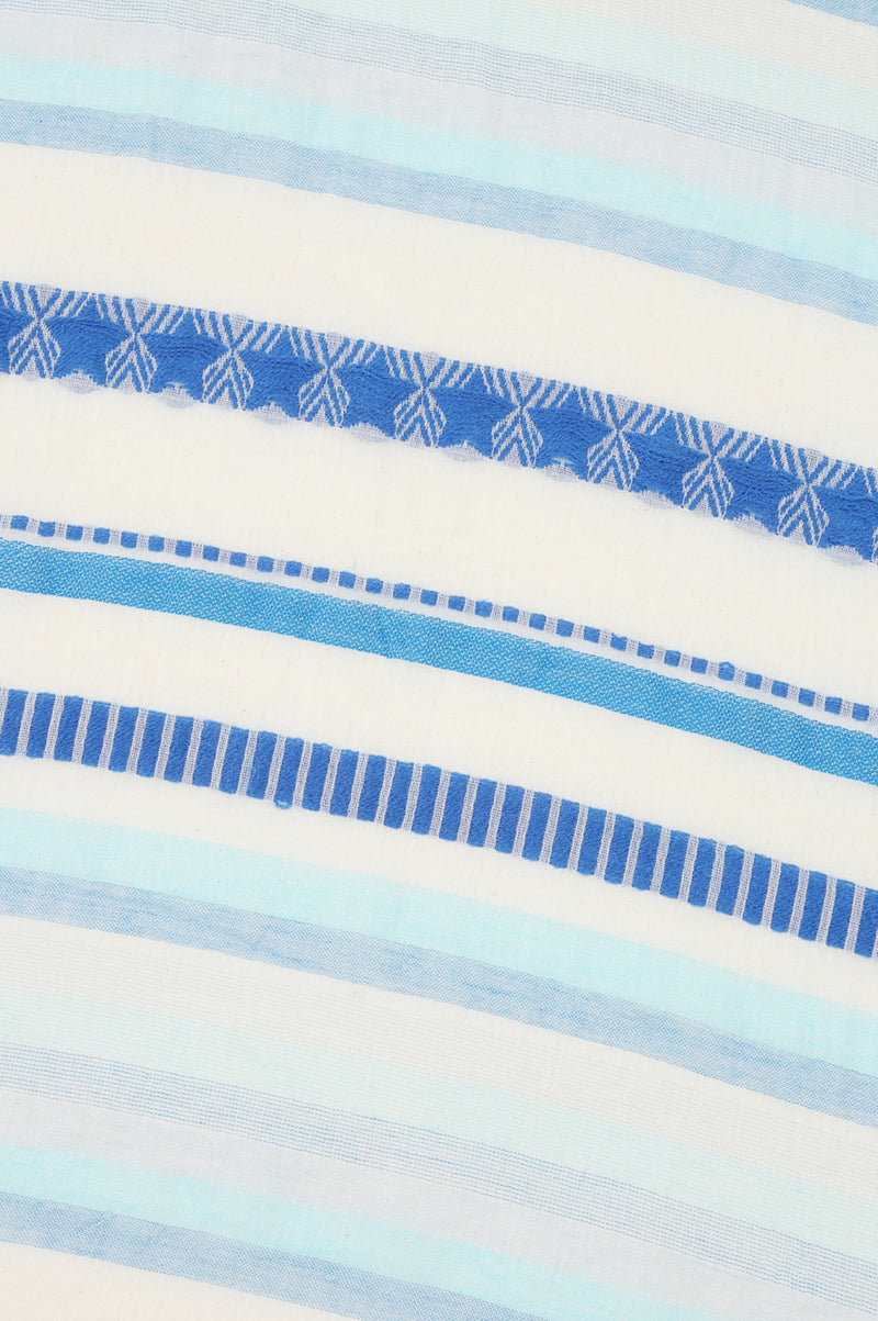 Organic Cotton Scarf | Blue/White Stripe