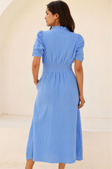 Esha Organic Cotton Cheesecloth Dress | Cornflower