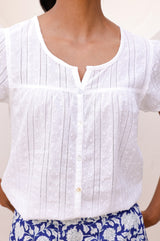 Lisbon Cotton Dobby Shirt | White