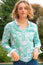Rosie Organic Cotton Block Print Blouse | Lotus Green/Blue