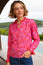 Rosie Organic Cotton Block Print Blouse | Lotus Red/Pink