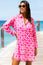 Saffron Organic Cotton Beach Shirt | Shibori Pink/White