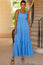 Tabitha Organic Cotton Dobby Dress | Blue