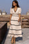 Viola Short Sleeve Organic Cotton Ric Rac Dress | Antique Cream/Black