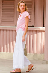 Vanya Organic Cotton Dobby Blouse | Baby Pink
