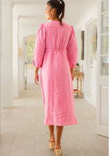 Jamila Linen Dress | Baby Pink