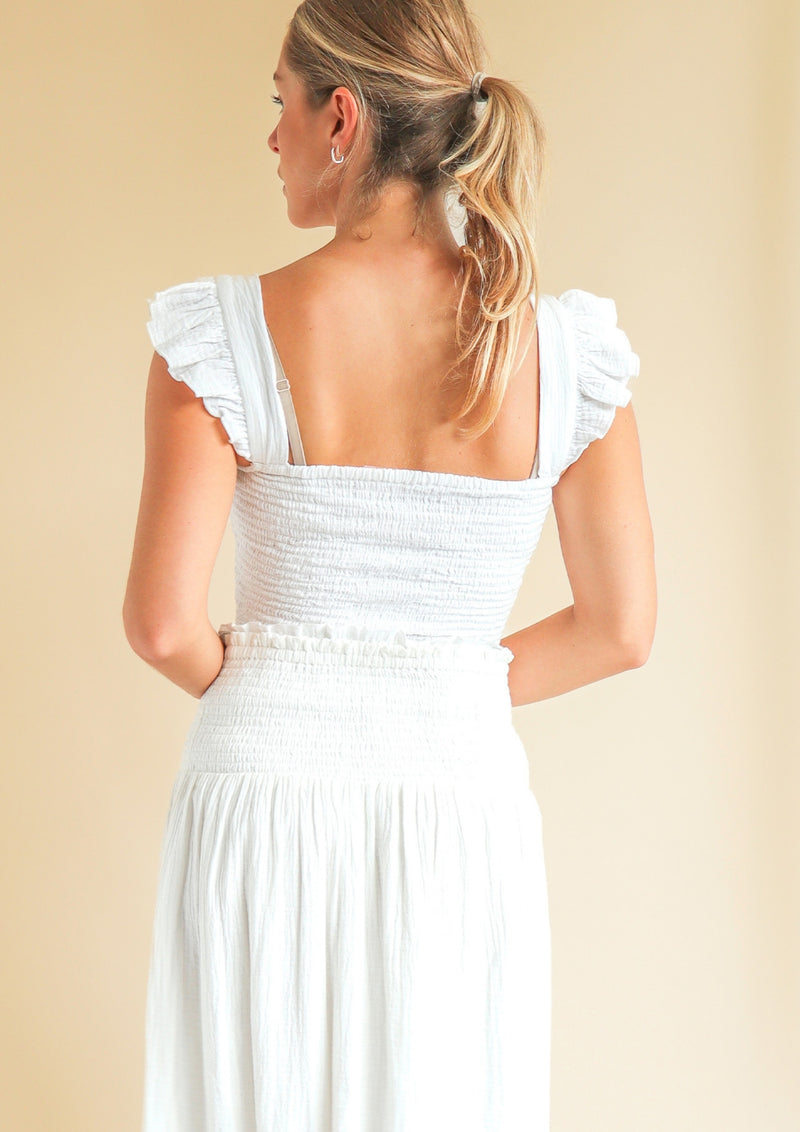 Bryony Organic Cotton Cheesecloth Top | White