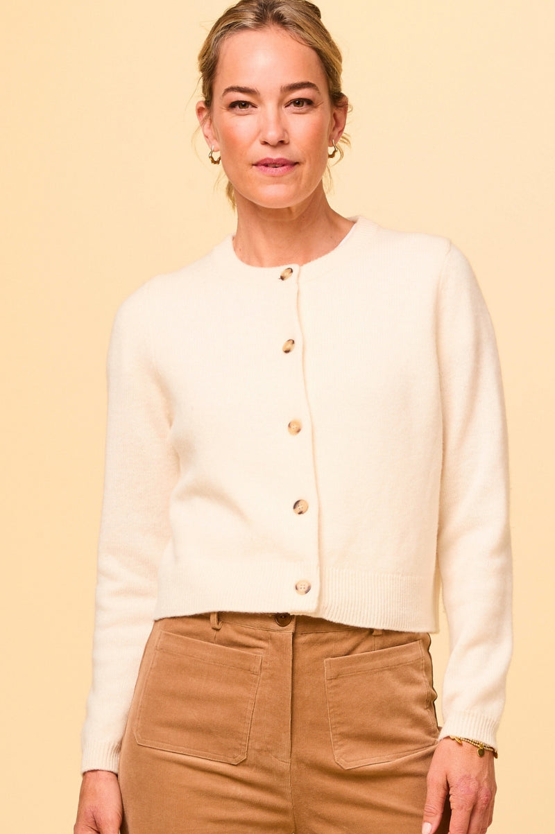 Merino Wool Brittany Cardigan | Cream