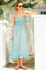 Rhianna Organic Cotton Dress | Sage/White