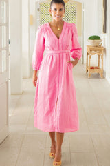 Jamila Linen Dress | Baby Pink