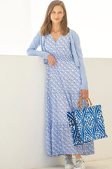 Billie Short Sleeve Dress | Clover Arches Blue/White