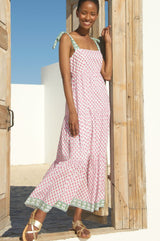 Tabitha Maxi Dress | Fun Flower White/Pink