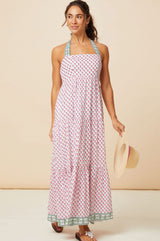 Tabitha Maxi Dress | Fun Flower White/Pink