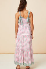 Tabitha Maxi Dress | Fun Flower White/Pink