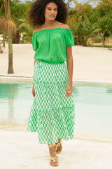 Ilana Frill Organic Cotton Gauze Top | Green
