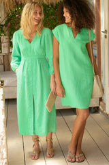 Jamila Linen Dress | Green