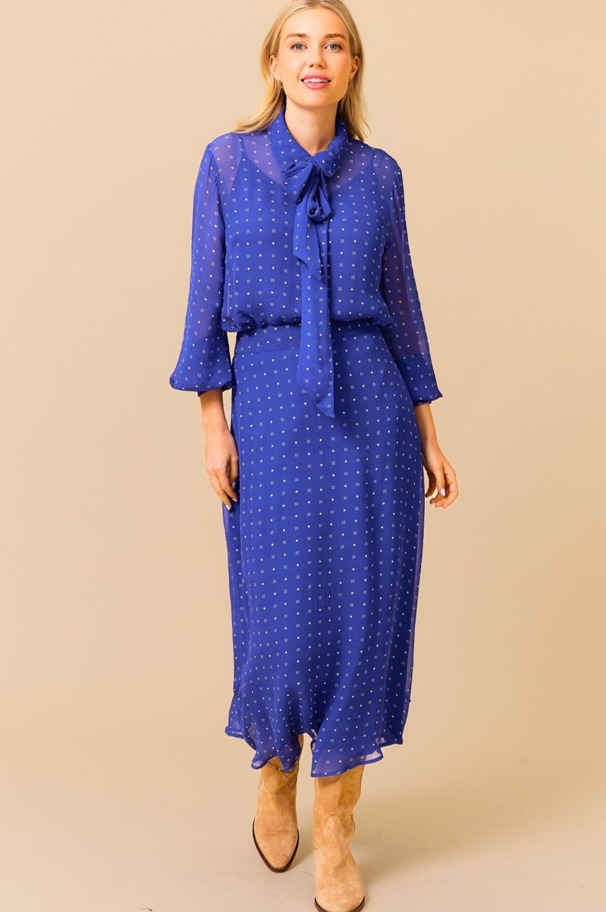 Aspiga Ladies Sustainable Kate Midi Skirt Viscose Polka Dot