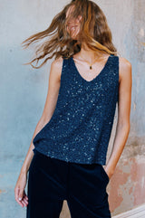 Sequin Cami | Blue