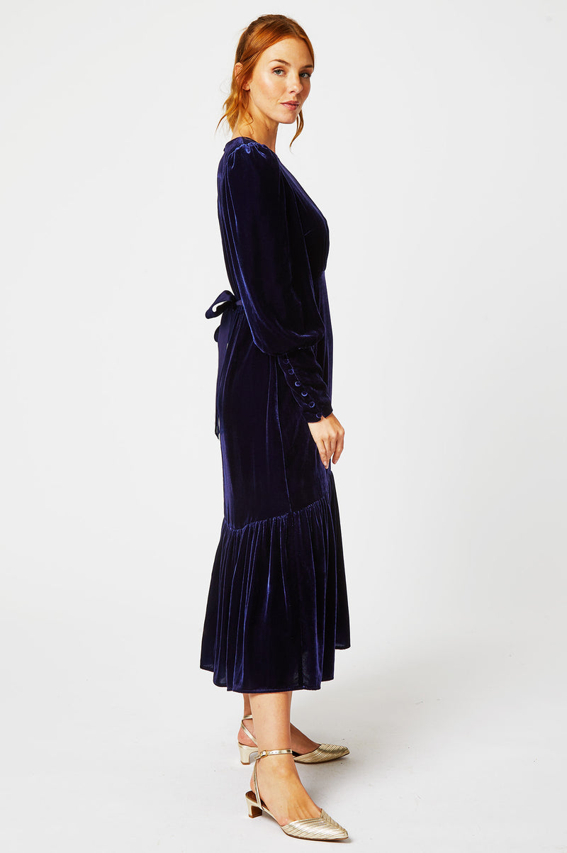 Esmee Velvet Dress | Navy