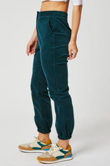 Stretch Corduroy Cuffed Jogger | Teal