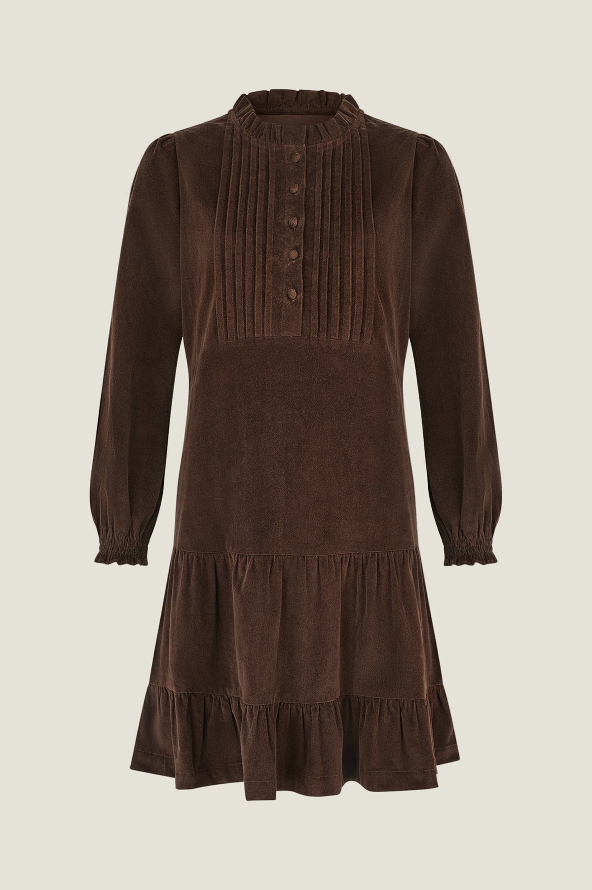blue dress for baby girl Aspiga Ladies Sustainable Stema Mini Cotton Corduroy Mini Dress Chocolate  Brown