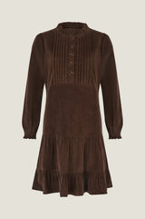 Stema Short Corduroy Dress | Chocolate