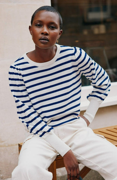 Striped crew neck sweater mens cheap