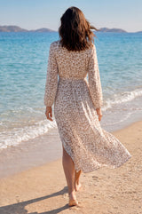 Tina Organic Cotton Cover Up | Soft Cheetah Print White/Taupe