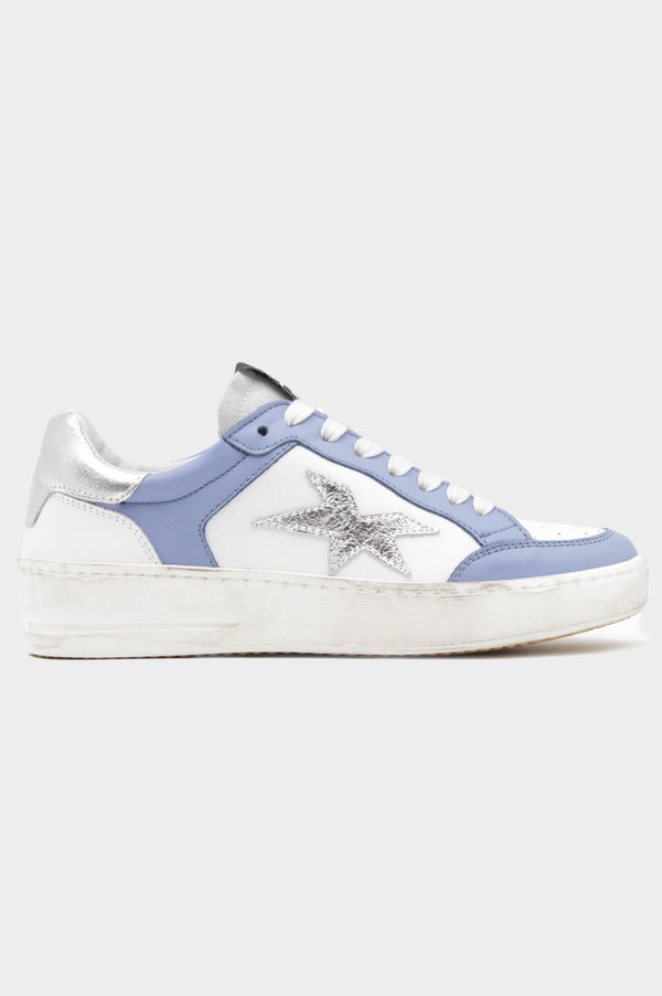 Vintage Effect Star Trainers | Blue/White