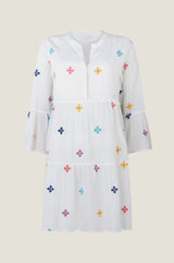 Cristina Embroidered Kaftan | White/Multi