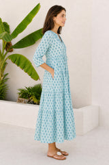Emma Organic Cotton Dress | Teal