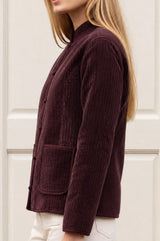 Velvet Quilted Jacket | Chocolate
