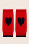 Merino Wool Fingerless Heart Gloves | Red/Navy