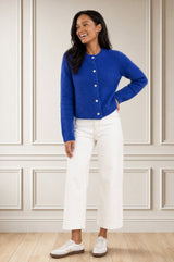 Alpaca Blend Brittany Cardigan | Cobalt
