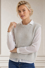 Alpaca Blend Knitted Tank | Grey