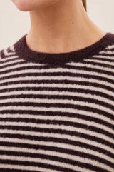 Sally Stripe Pullover | Burgundy