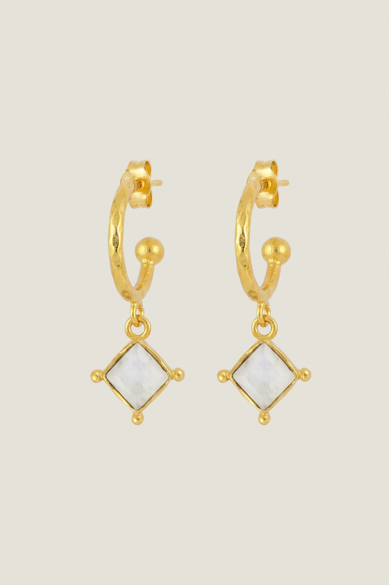 Lyra Earrings | Gold/White